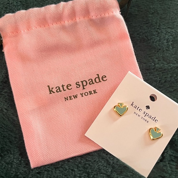 Kate Spade green spade studs, NWT and dust bag - Picture 3 of 3